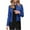 Blue, variant on Women's Faux Leather Jackets Long Blazer Fashion Sleeve Open Front Short Cardigan Suit Jacket Coat Top Blazers for Work Casual Moto Biker Outwear