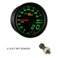 thumbnail image 4 of GlowShift | Gray Quad Gauge Pillar Pod for 1992-1997 Ford F-Series 7.3 Powerstroke with Black & Green Double Vision Series 60 PSI Boost, 1500F Pyrometer EGT, Trans Temp & 100 PSI Fuel Pressure Gauge, 4 of 9