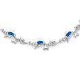 thumbnail image 2 of Bling Jewelry Womens Nautical Chain Link Bracelet with Opal Inlay Dolphins Sterling Silver 7.5-9", 2 of 6