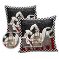 thumbnail image 2 of Outdoor Throw Pillow Cover Abstract Chef Retro Flower Texture Waterproof Cushion Covers 2 Pack Black and White Lattice Pillow Cases Home Decoration for Patio Garden Couch Sofa, 2 of 7