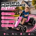 thumbnail image 6 of 12V Electric Go Kart for Kids Ages 3-6, Foldable Power Ride-On Pedal Toy with Adjustable Seat, Music & Flashing LED Lights, Pink, 6 of 9