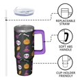 thumbnail image 3 of 30oz Halloween Tumbler with Handle – Skeleton Pumpkin Haunted Drinkware with Lid and Straw – Gothic Travel Cup – Trick or Treat Gifts, 3 of 5