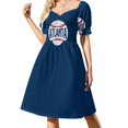 thumbnail image 1 of Atlanta Retro Baseball - Vestido azul marino de manga corta ropa mujer vestidos de noche mujer, 1 of 6