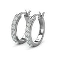thumbnail image 3 of Cate & Chloe Presley 18k White Gold Plated 17mm Hoop Earrings with Swarovski Crystals for Women, 3 of 9