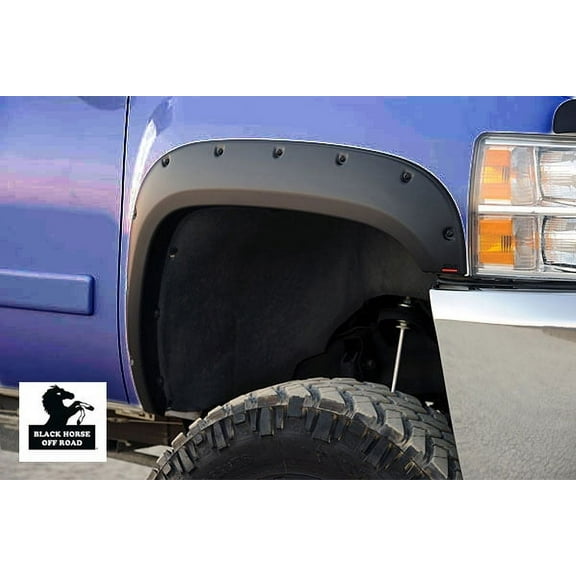 Black Horse Fender Flares Fits 2014-2015 Gmc Sierra 1500 Standard Cab
