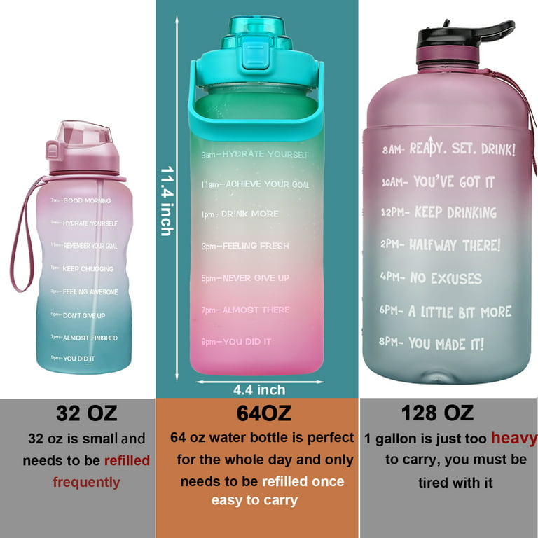 22 oz Water Bottle Leak proof Water Jug w/ Handle For Fitness Gym