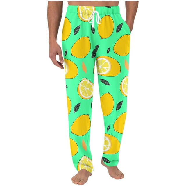 Pisexur Sweatpants for Men High-end Fabric Work Pants for Men,Men Printing Elastic Waist Draw Rope Pocket Full Length Pants Green,M