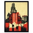 thumbnail image 1 of Abstract Futuristic Cityscape Black And Red Brutalism Art Print Framed Poster Wall Decor 12x16 inch, 1 of 5