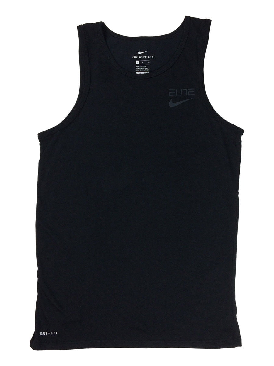 Nike Mens Dri-Fit Elite Stripe Basketball Tank Top Shirt Grey/Navy ...