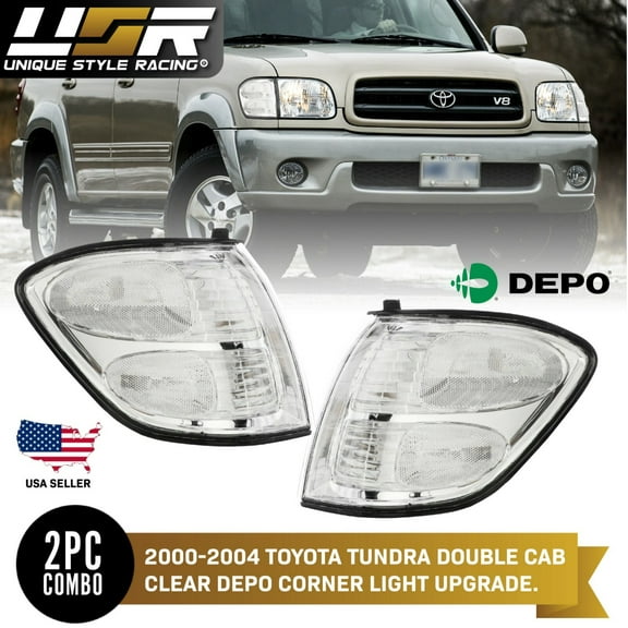 CLEAR Corner Signal Lights Pair For 2001-2004 Toyota Sequoia