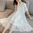 thumbnail image 4 of KAUOD Girls Muslim Long Dress 𝐈slamic Kids Abaya Prayer Dresses Lace Embroidery Soft Short Sleeve Traditional Eid Clothes, 4 of 4