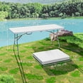 thumbnail image 3 of Outsunny 6ft Folding Picnic Table, Plastic Camping Table with Carry Handle, 3 of 10
