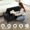 thumbnail image 2 of Gelloan Storage Ottoman Bench for Bedroom,Upholstered Bedroom Bench with Rolled Arms and Rivets, Storage Chest for Living Room,Black,51 Inches, 2 of 9