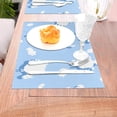 thumbnail image 5 of YFYANG Washable Heat-Resistant Placemats, 70% PVC/30% Polyester, Blue Sheep Cloud Kitchen Table Mat, 12" x 18" 6 Piece, 5 of 6