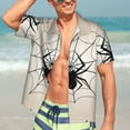 thumbnail image 7 of Pofeuu Spiders On The Web 1 Print Hawaiian Shirt for Men Sleeves Casual Button Down Summer Beach Dress Shirts T-Shirts,XX-Large, 7 of 7