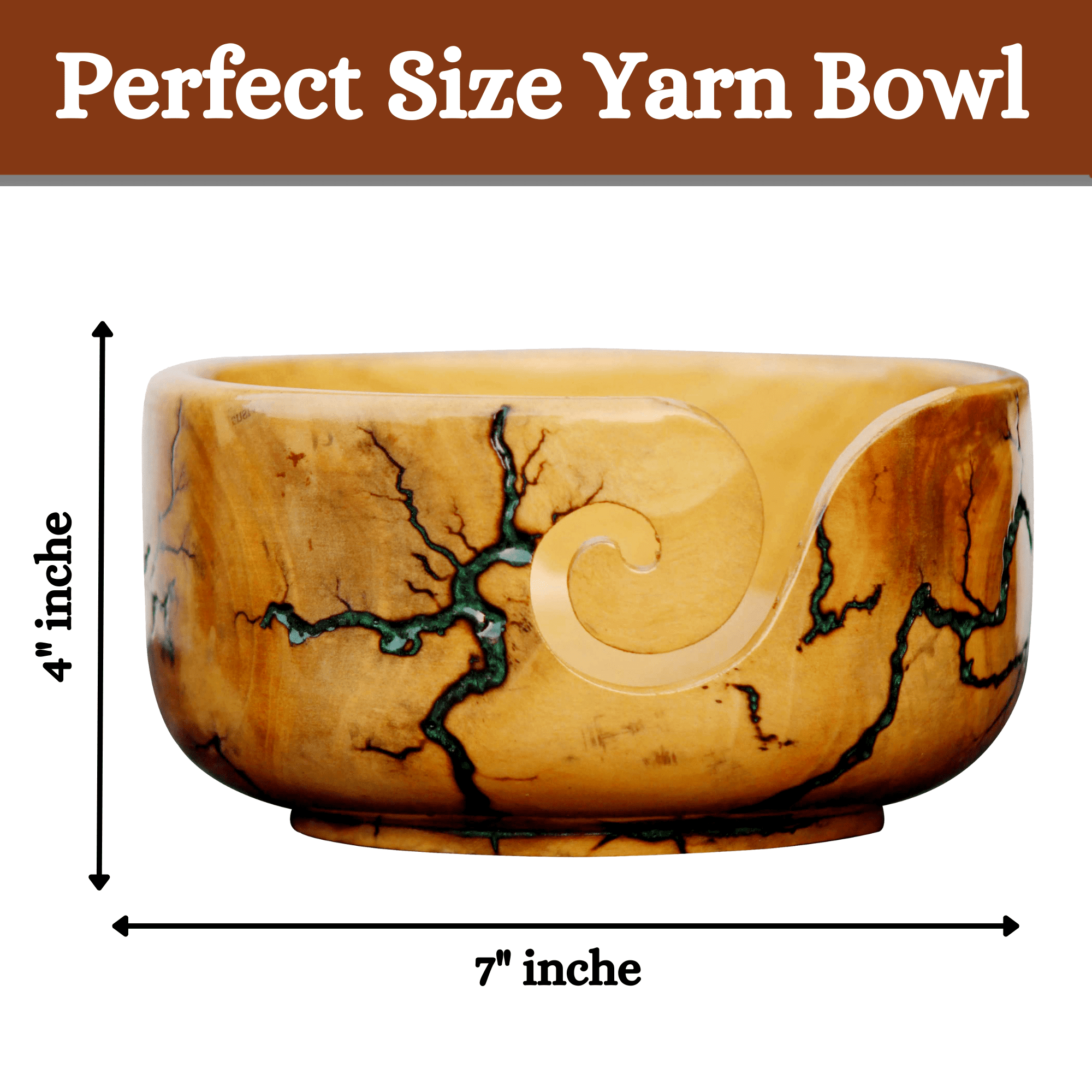 Handmade Wooden Large Yarn Bowl, Perfect Gift for Mother & Grandmother