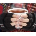 thumbnail image 4 of Guantes de invierno para mujer, paquete de 2 guantes convertibles sin dedos de lana cálida para regalos de mujer con gorro de cubierta de manoplas, 4 of 5