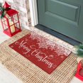 thumbnail image 5 of Christmas Winter Door Mat Outdoor for Front Door Decorations,Red Snowflake Snow Merry Christmas Doormat,Xmas Holiday Welcome Floor Mat Rug for Porch Entrance Farmhouse Decor,30" x 17", 5 of 6