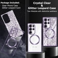 thumbnail image 4 of Magnetic Clear for Samsung Galaxy S24 Ultra Case Leopard Glitter [Compatible with Magsafe] Slim Soft TPU Electroplated Shockproof Protective Phone Case Cover for Samsung S24 Ultra Purple, 4 of 13