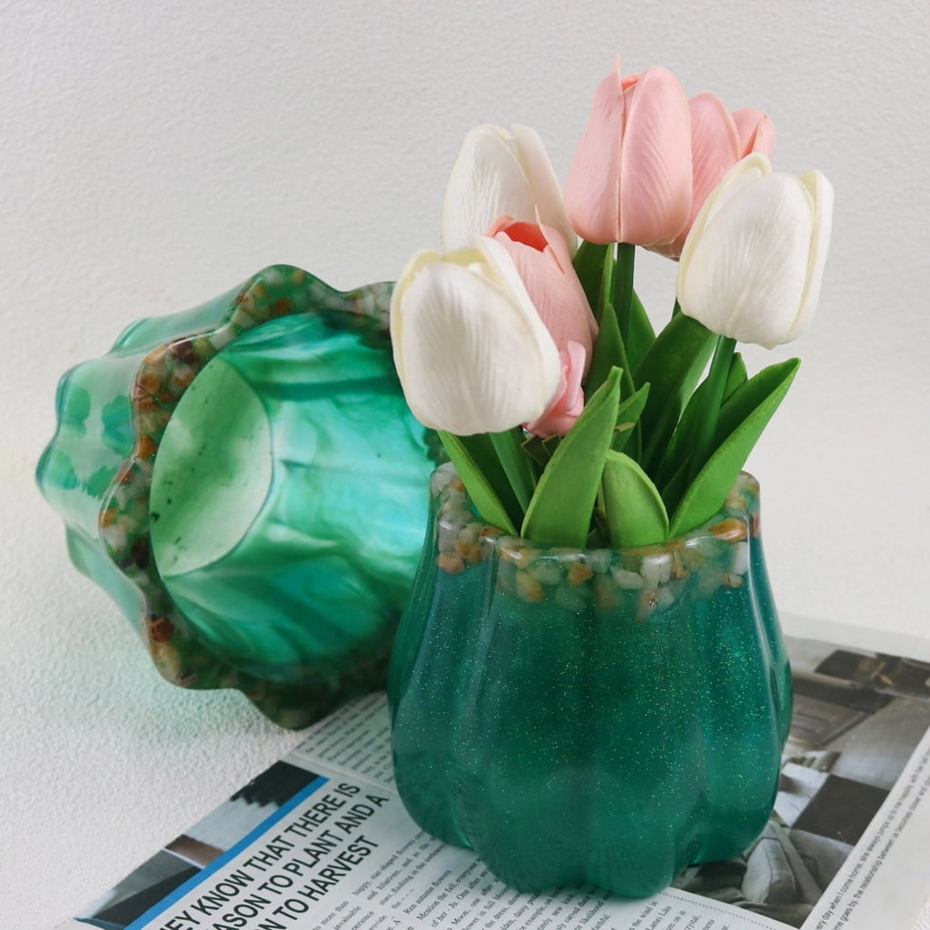 FENOHREFE Flower Pots Silicone Mold Garden Concrete Flowerpot Candle Holder Mould Resin Casting Molds Handmade Craft