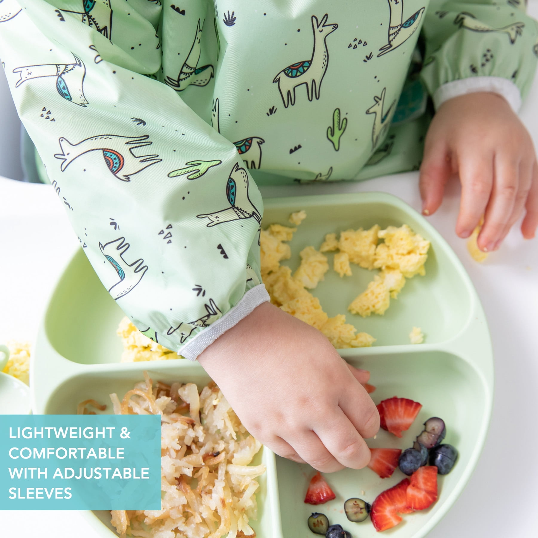 Bumkins , Sleeved Bib for Baby and Toddler Ages 6-24 Mos - Llama