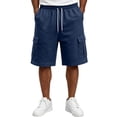 thumbnail image 5 of Resicozy Casual Cargo Shorts for Men Relaxed Fit Drawstring Shorts with Multi-Pocket for Summer Work Outdoor Hiking Navy S, 5 of 7