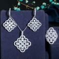 thumbnail image 2 of Sparkling Zirconia Crystal Topaz Round Flower Necklace Earrings 3pcs Jewelry Set, 2 of 9