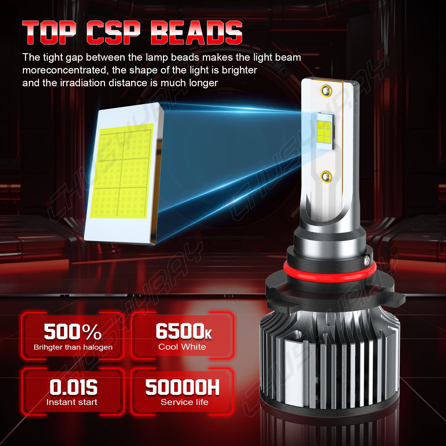 For GMC Yukon Denali 2004 2005 Combo LED Headlight High Low Beam Fog Light Bulbs Kit 6000K White Qty 6
