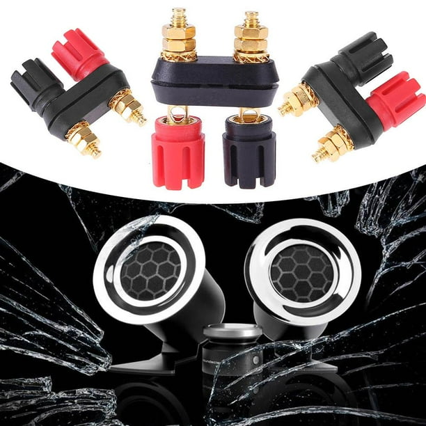 Terminales De Pareja De Conector Banana 1 conector de banana para altavoz amplificador con conector de terminales de pareja rojo + negro