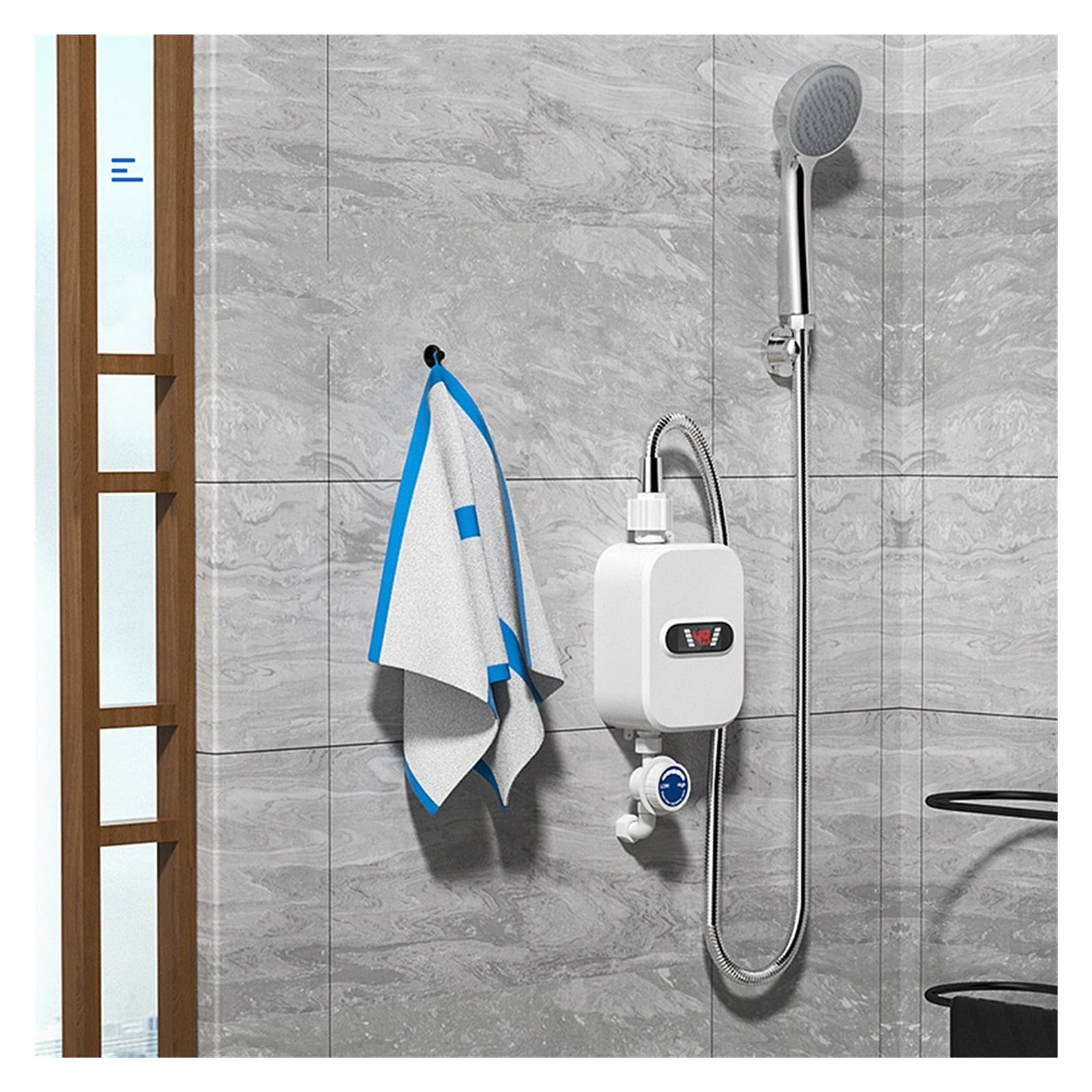 3500W Instant Electric Water Heater Fast Heating Mini Small Electric Kitchen Treasure Thermostatic Shower Shower Set ,Safety Protections