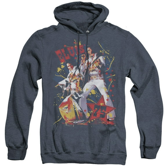 Elvis Presley Eagle Elvis Adult Heather Hoodie Sweatshirt Navy