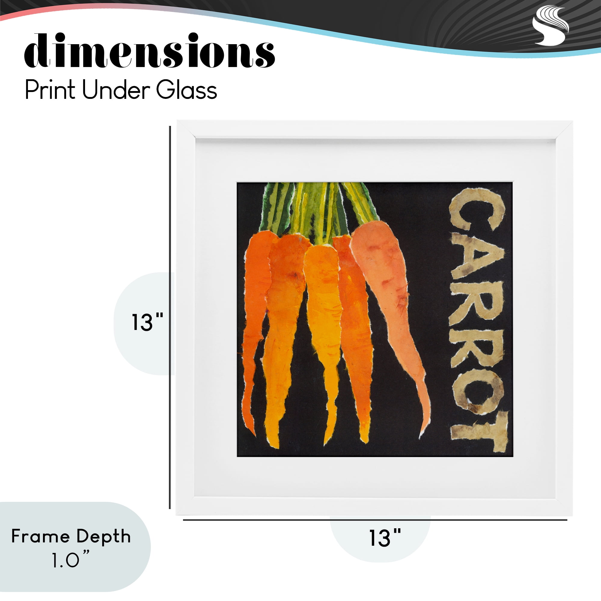 Stupell Industries Carrot Root Vegetable White Framed Print Under Glass, design by Nancy Overton