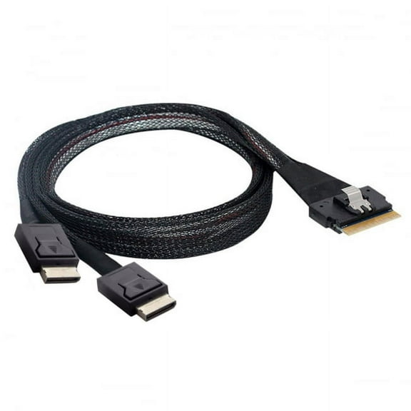 Chenyang CY PCI-E Ultraport Slimline SAS Slim 4.0 SFF-8654 8i 74pin to Dual Oculink SFF-8611 Cable 50cm PCI-Express Cable