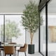 thumbnail image 5 of Yeshouse Olivo artificial de interior, planta artificial realista con maceta de paja y tronco de madera. Árbol artificial realista para decoración del hogar, la oficina y el salón, 5 of 6