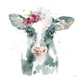 thumbnail image 2 of Pete, Katrina 12x12 White Modern Wood Framed Museum Art Print Titled - Floral Cow Pink Sq, 2 of 4
