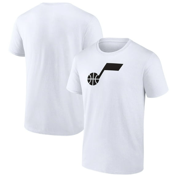 Men's White Utah Jazz Solid Primary Logo T-Shirt