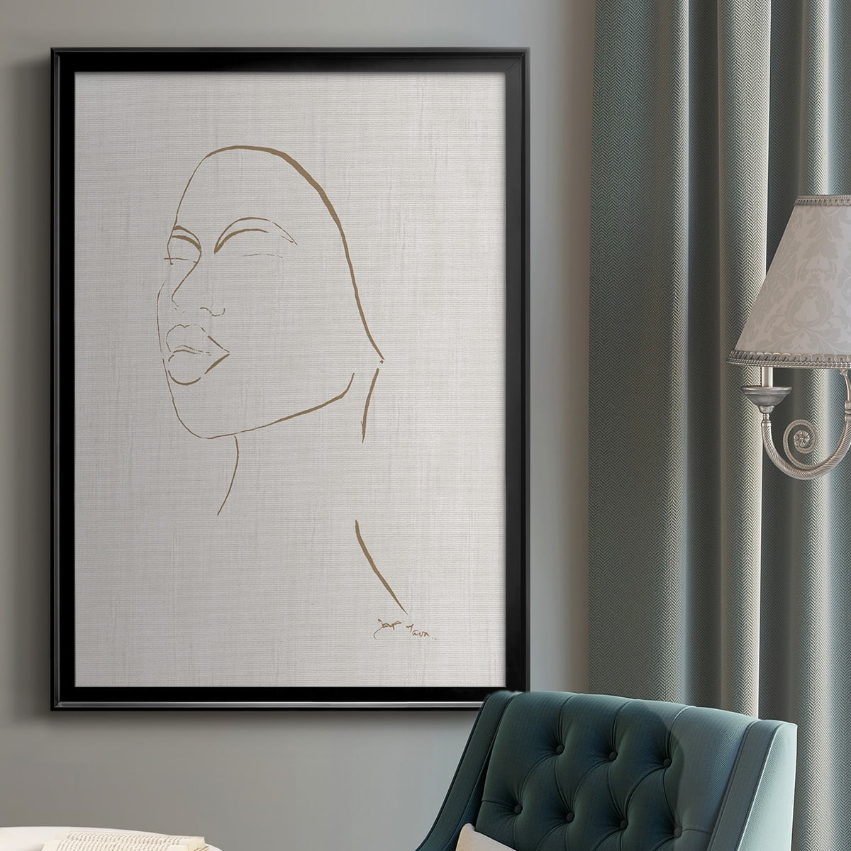 Portrait Sketch II Premium Framed Print - Ready to Hang