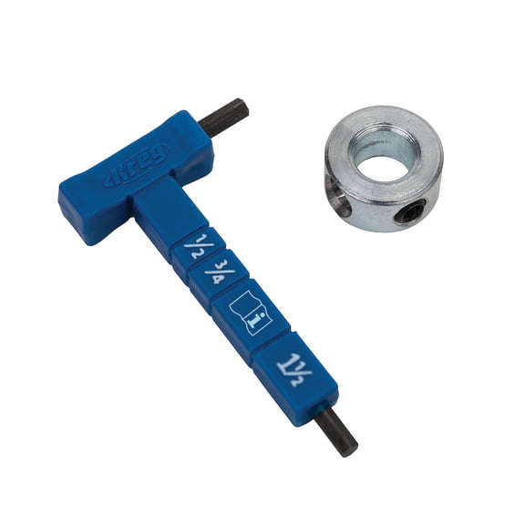 Kreg KPHA330 Easy-Set Stop Collar & Material Thickness Gauge/Hex Wrench Kit