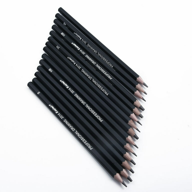  YYMIYU Sketch Pencil Drawing Set 14 Pencils 6H, 4H, 2H, HB,  1B, 2B, 3B, 4B, 5B, 6B, 7B, 8B, 10B, 12B : Office Products