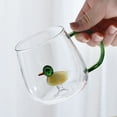 thumbnail image 3 of Shoreew Handmade Glass Cup Animal Plant Shape Transparent Water Cup Cute Coffee Milk Drink Cup with Colorful Handle, 3 of 7