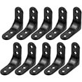 thumbnail image 1 of Soporte en forma de ángulo recto, soporte en ángulo recto de 10 piezas, soporte de acero inoxidable negro, soporte de fijación negro de 50 mm, soporte en ángulo recto en forma de L de 90 grados para reparar muebles de madera ShuxiuWang 8390612224836, 1 of 1