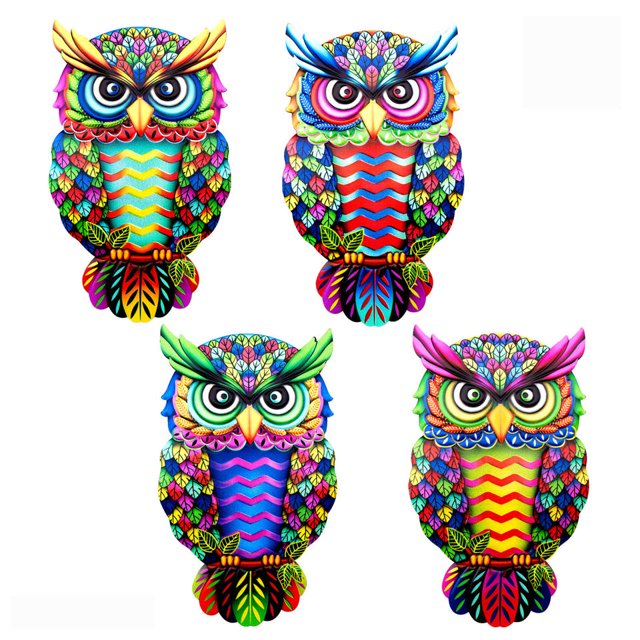 juego de 4 de 10 pulgadas, exquisitas decoraciones de búho para el hogar, jardín, patio, porche, dormitorio, cocina, arte de pared de pájaro de metal, regalo de búho para amantes de los búhos ShuxiuWang 1327537001997