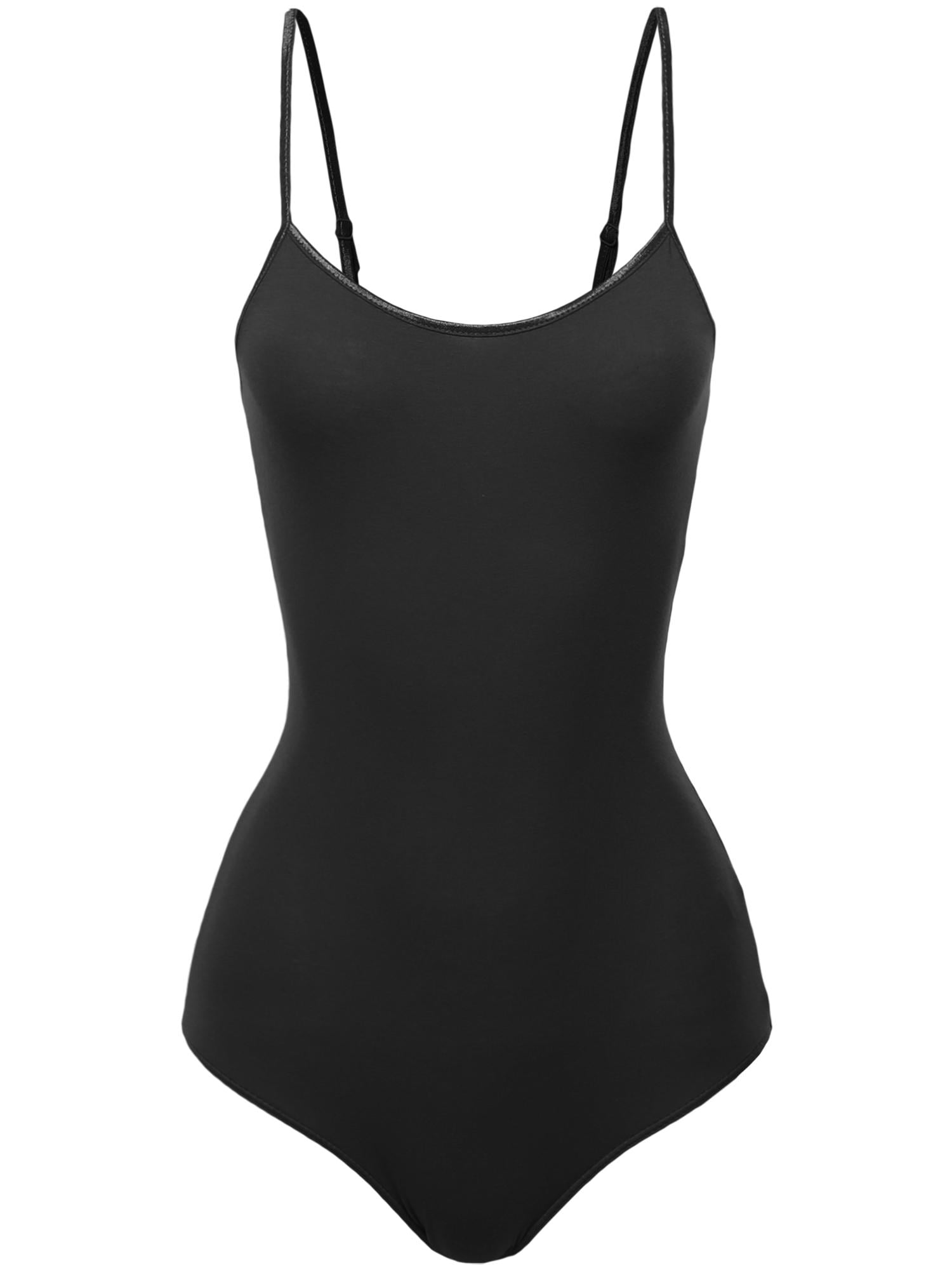 FashionOutfit Women's Solid Crew Neck Adjustable Spaghetti Strap