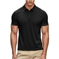 thumbnail image 5 of lcziwo Sales of The Day Clearance Prime Plus Size Polos Shirts for Men/Women Solid Color Button Down Lapel Business Casual Outfits Unisex Quick Dry Short Sleeve Golf Shirts Workwear Gifts Black S, 5 of 9
