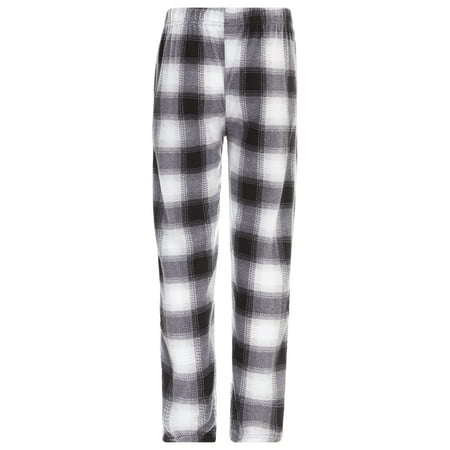 North 15 Boy's Cozy Plaid Polar Fleece Lounge Pants-1225B-Design 13-10-12