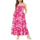 thumbnail image 5 of Vestido largo de verano con estampado floral, tirantes finos, corpiño fruncido, cintura fruncida, elegante vestido bohemio de playa para mujer, 5 of 5