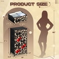 thumbnail image 3 of Modern Dresser for Bedroom with 4 Storage Drawers Cherry Black Bows Leopard Print Dressers Chest of Drawers Steel Framed Fabric Closet Organizers for Dorm Entryway, 3 of 8