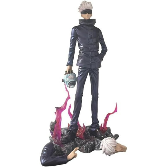 New Gojo Satoru Figure, Replacement Heads Standing Gojo Satoru Figurine 33cm/12.9inch Anime Character Statue Model Desktop Decoration Ornament Gifts