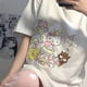 thumbnail image 3 of Kawaii Cinnamoroll Kuromi Mymelody Littletwinstars dibujos animados lindo moda Casual tendencia manga corta Camiseta, 3 of 4