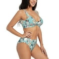 thumbnail image 2 of Kdxio Colorful Dog Print Women's 2 Piece High Waisted Wrap Spaghetti Strap Summer Swimsuit Bikini Set-Large, 2 of 7